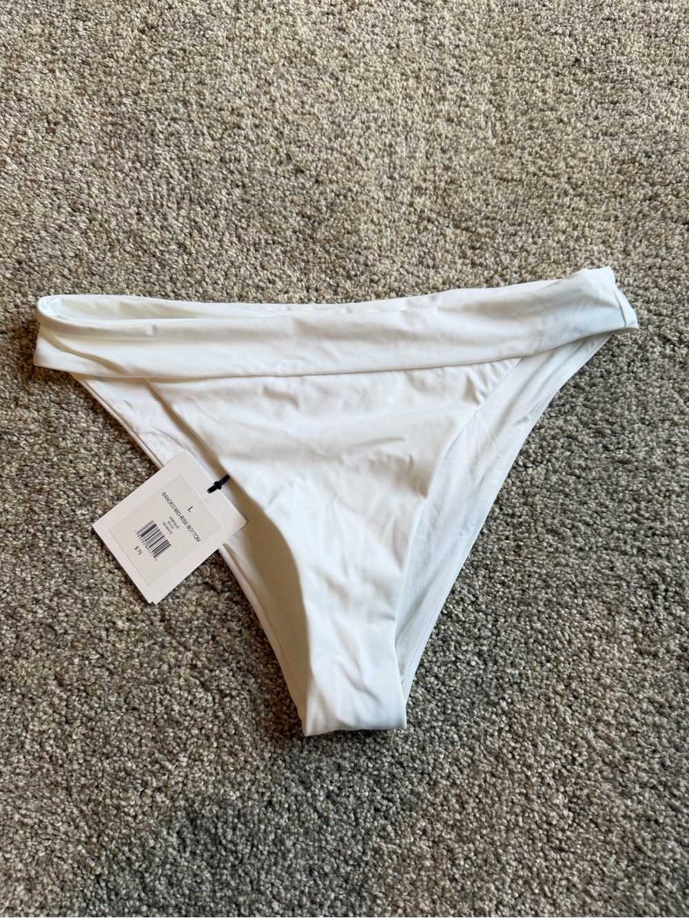 Onia White Fold-Over Bikini Bottom
